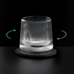 Вращающийся бокал для виски на сланцевом костере Ventura