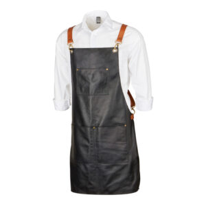 Фартук из натуральной кожи с карманами