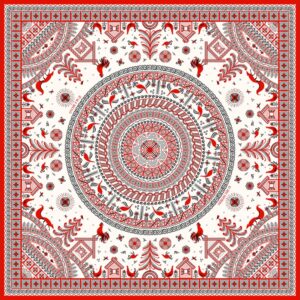 Платок Мезенская роспись