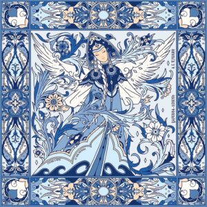 Платок Царевна-Лебедь 100% шелк