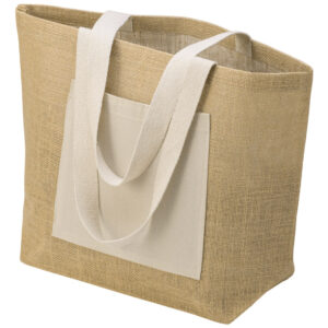 Сумка Jute джутовая с широким дном и карманом