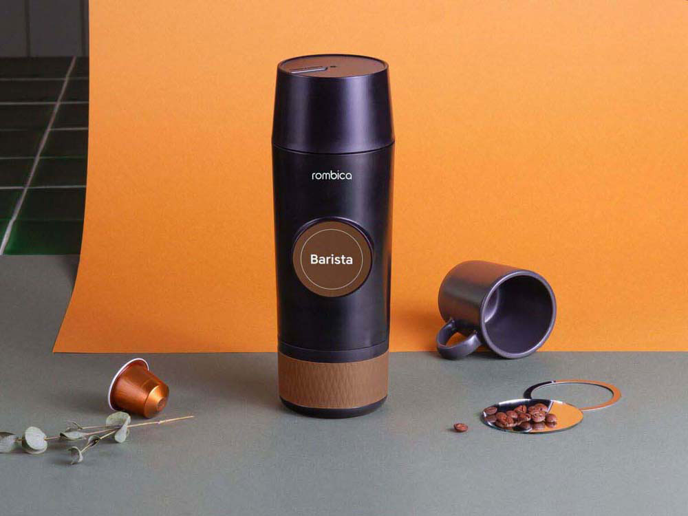 Портативная кофемашина Barista c быстрой зарядкой с логотипом Rombica — изображение 8