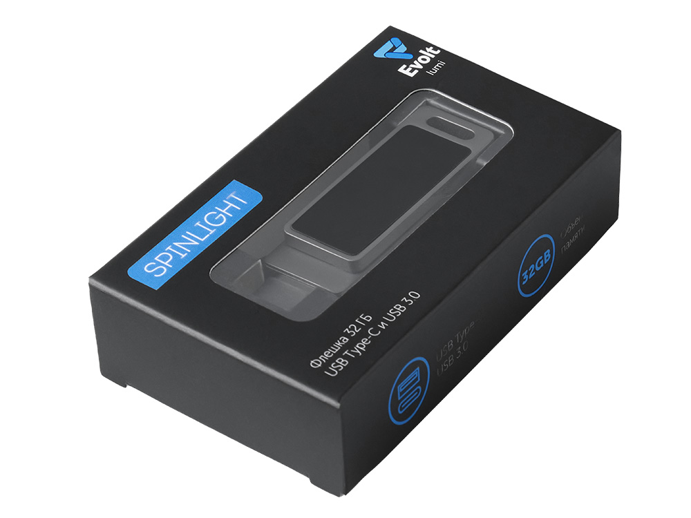 USB3.0/ Type-C флешка 2в1 на 64 ГБ Спинлайт с подсветкой — изображение 9