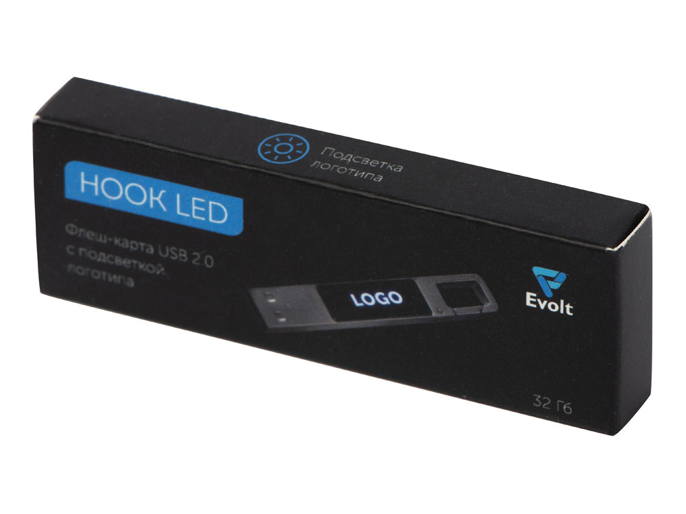 USB 2.0- флешка на 32 Гб c подсветкой логотипа Hook LED — изображение 10