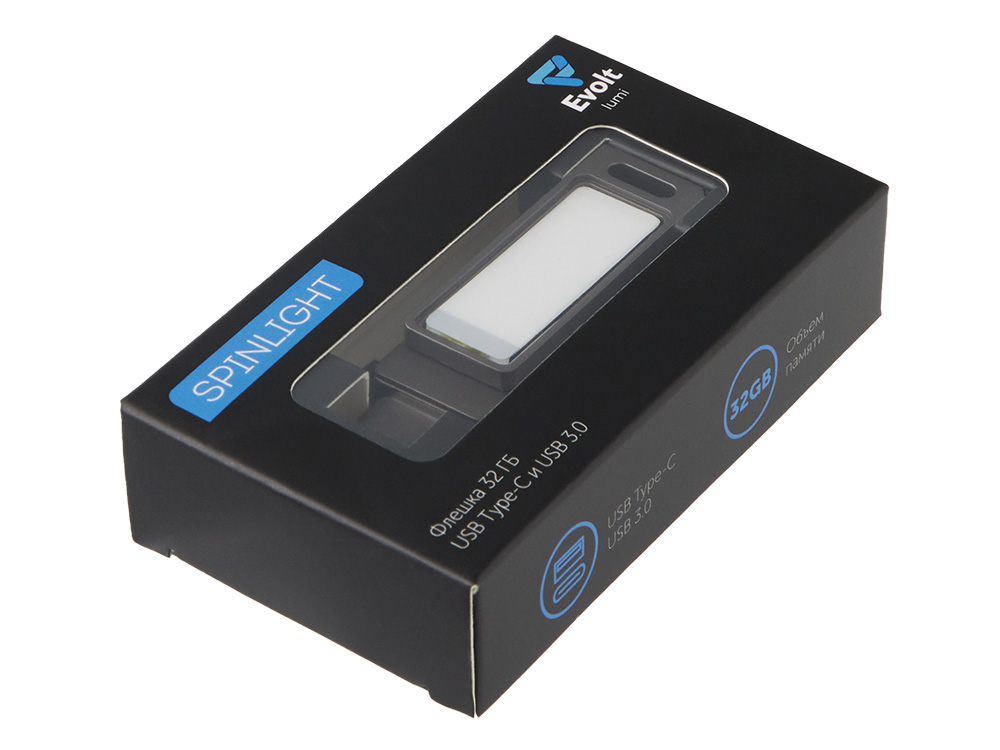 USB3.0/ Type-C флешка 2в1 на 64 ГБ Спинлайт с подсветкой — изображение 10