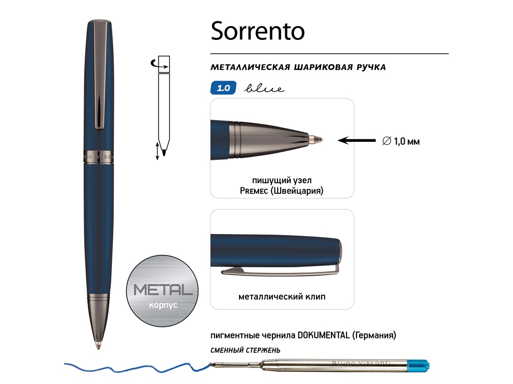 Ручка металлическая шариковая Sorento — изображение 3
