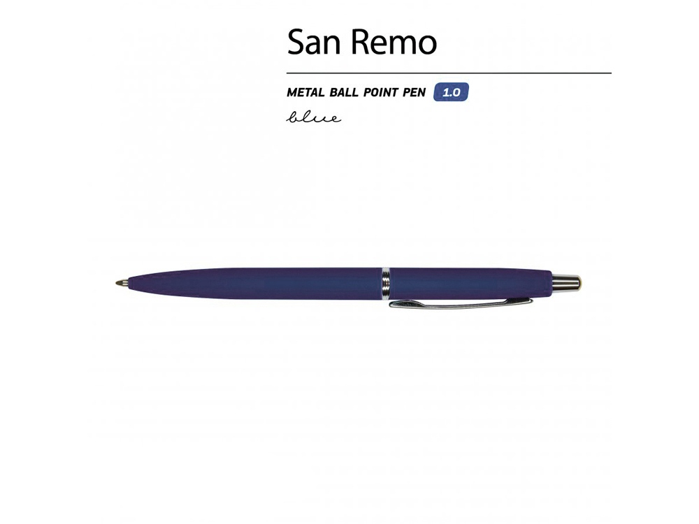 Ручка металлическая шариковая San Remo, софт тач — изображение 2