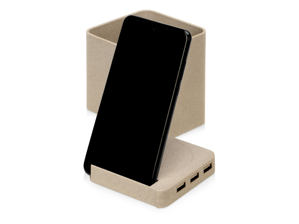 Настольный органайзер Cubic с функциями USB-хаба и беспроводной зарядки — изображение 4