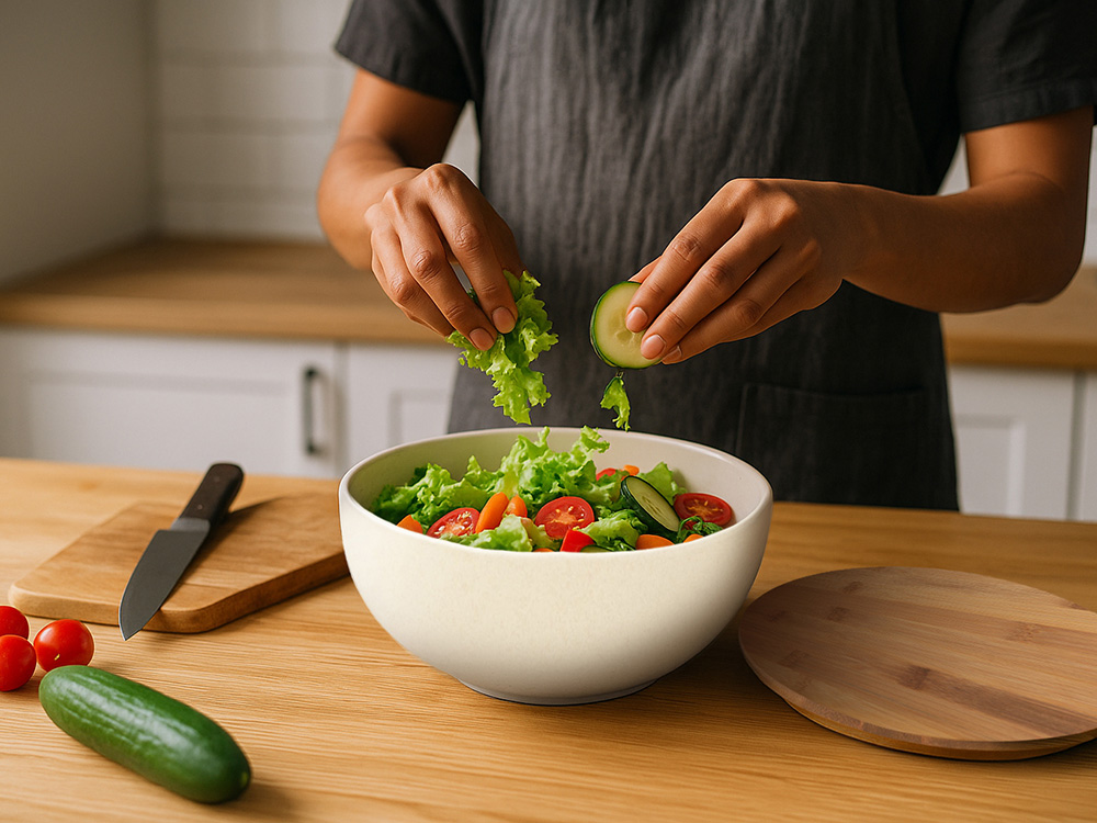 Салатник из натуральных волокон с бамбуковой крышкой Bowl — изображение 11