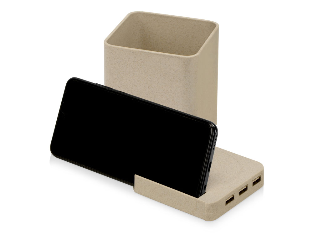 Настольный органайзер Cubic с функциями USB-хаба и беспроводной зарядки — изображение 5