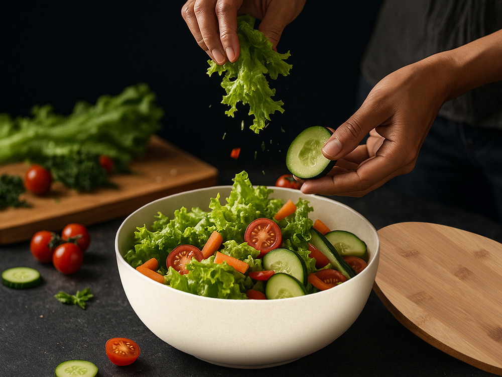 Салатник из натуральных волокон с бамбуковой крышкой Bowl — изображение 9