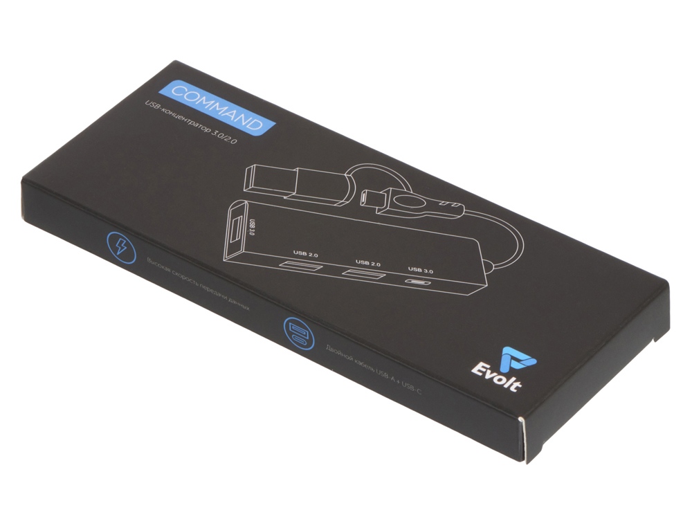 USB-хаб Command с коннектором 2-в-1 USB-C и USB-A, 2.0/3.0 — изображение 7