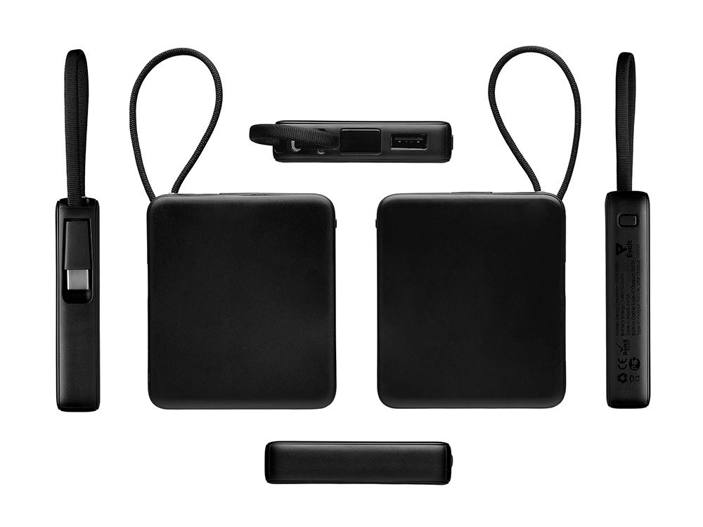 Внешний аккумулятор со встроенным кабелем USB-C Дэнси, 5000 мАч — изображение 4