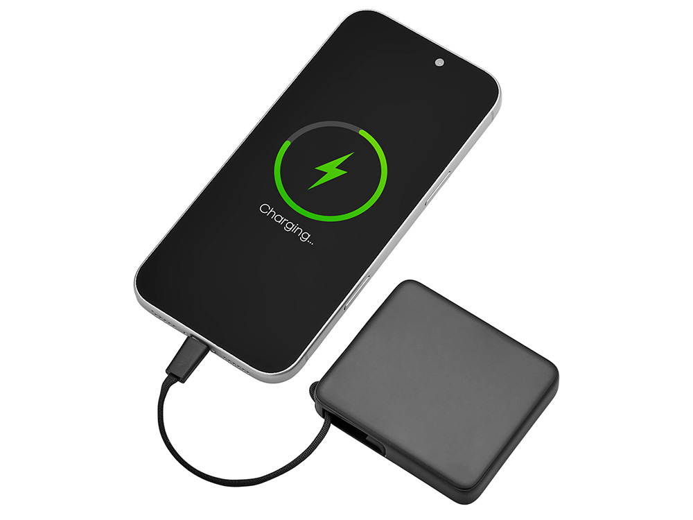 Внешний аккумулятор со встроенным кабелем USB-C Дэнси, 5000 мАч — изображение 3