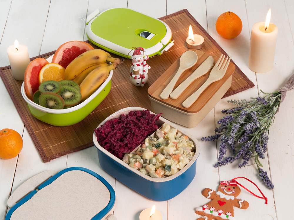 Ланч-бокс Lunch из пшеничного волокна с бамбуковой крышкой — изображение 11