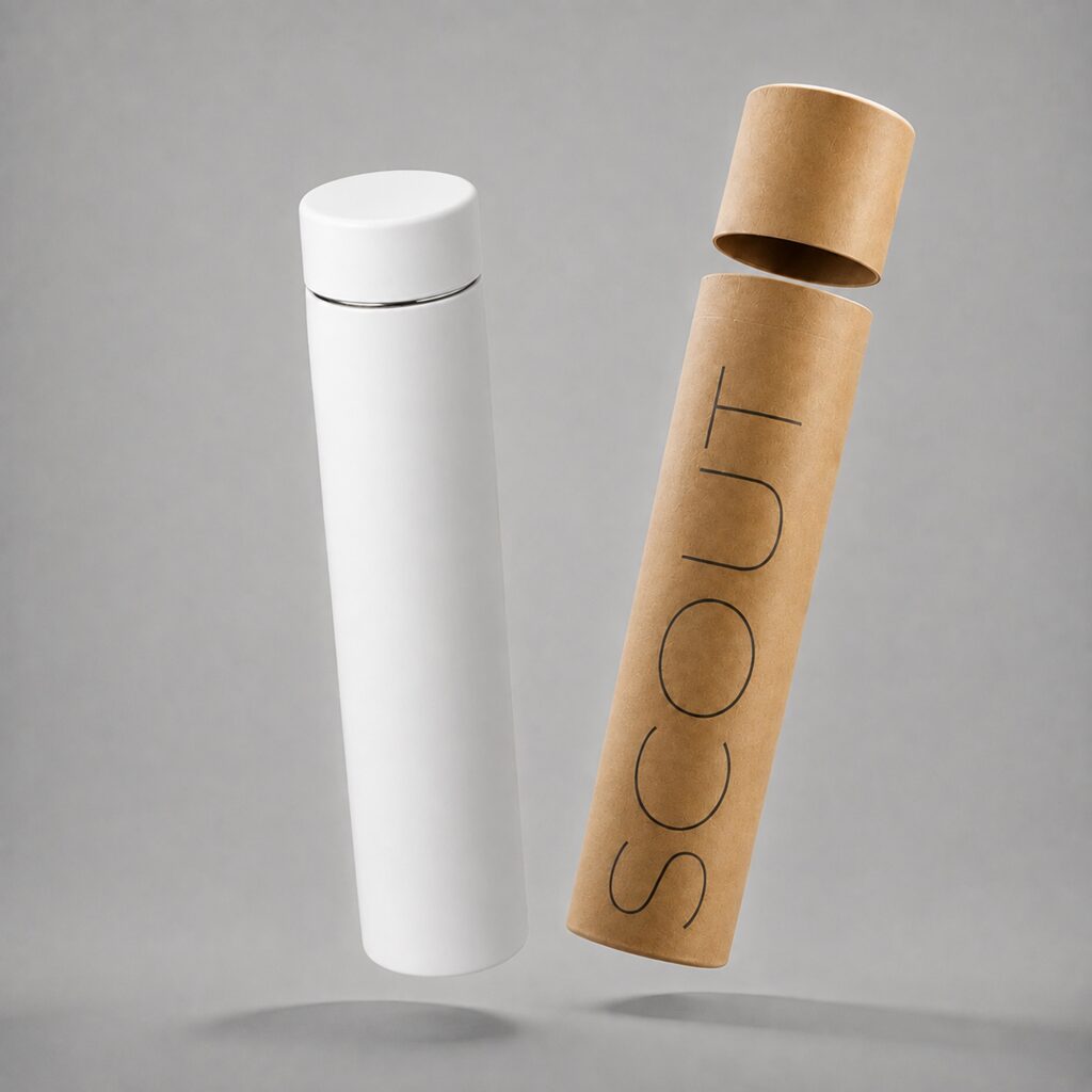 Вакуумный термос Scout, soft-touch, 235 мл, тубус