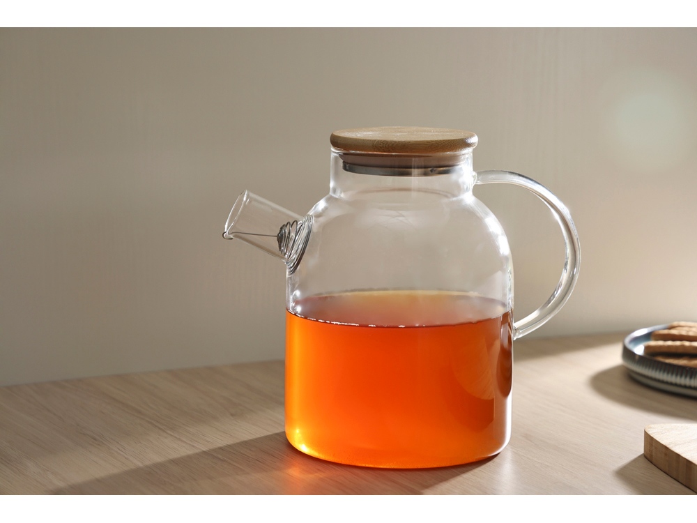 Стеклянный чайник с бамбуковой крышкой Sencha M — изображение 10