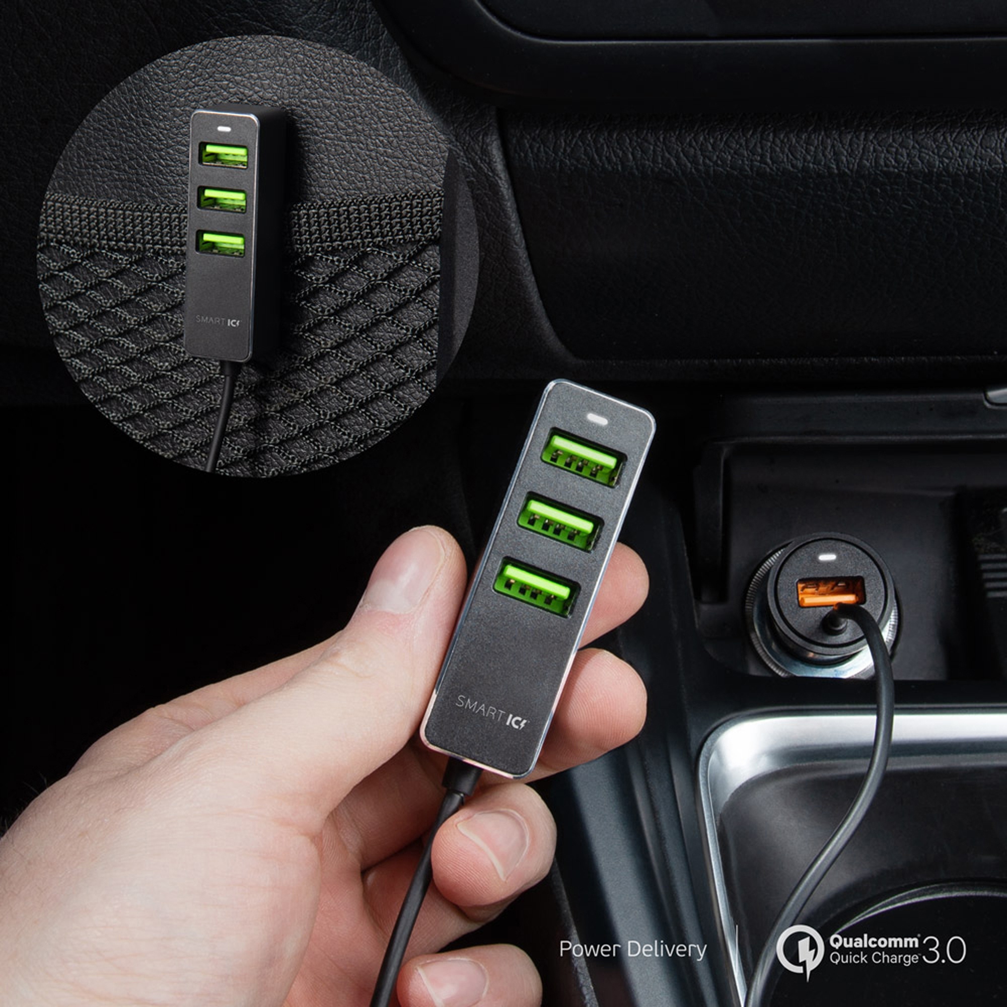 АЗУ 1 USB + 3 USB для пассажиров, QC 3.0, 7Аa — изображение 4